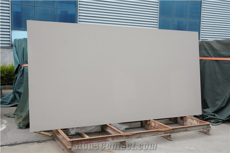 Pure Grey Quartz Stone Slabs  Artificial Stone Slabs