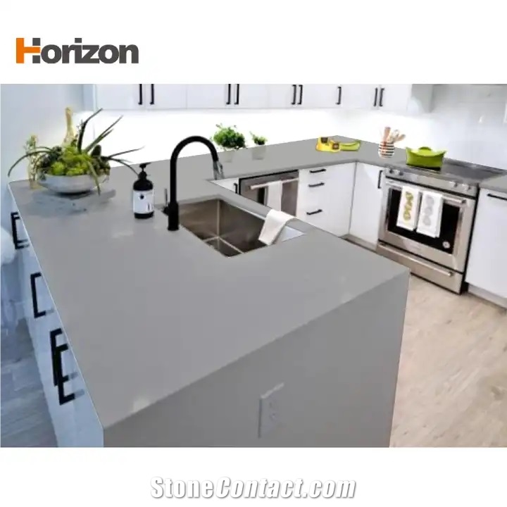 Pure Grey Quartz Stone Slabs  Artificial Stone Slabs