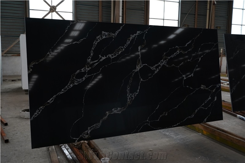 Quartz Black Calacatta For Indoor Design Quartz Slabs
