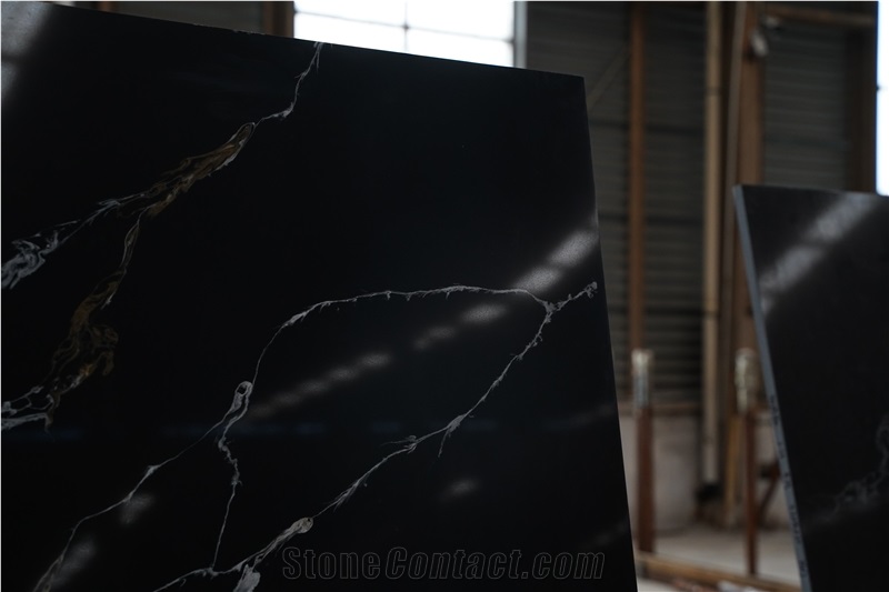 Quartz Black Calacatta For Indoor Design Quartz Slabs