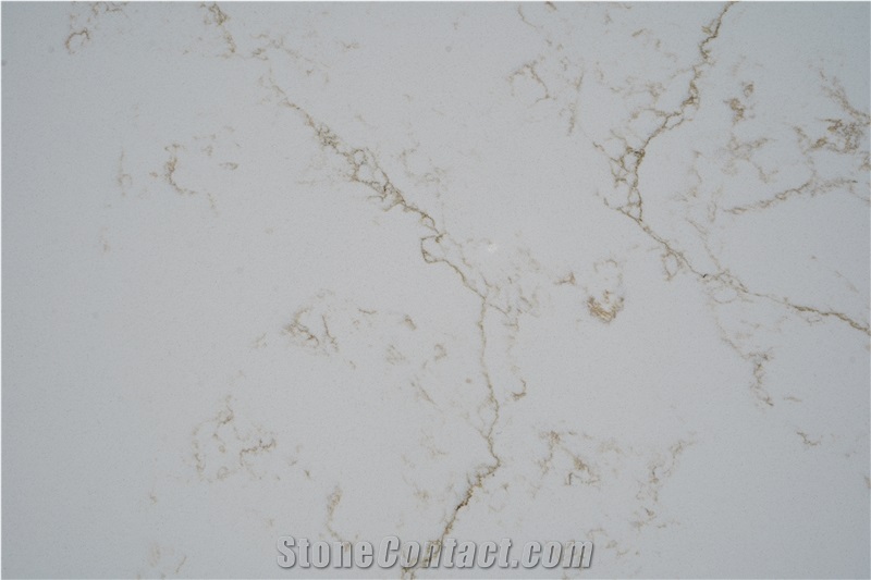 Quartz Carrara With Gold Veins  Artificial Carrara