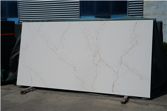 Quartz Carrara With Gold Veins  Artificial Carrara
