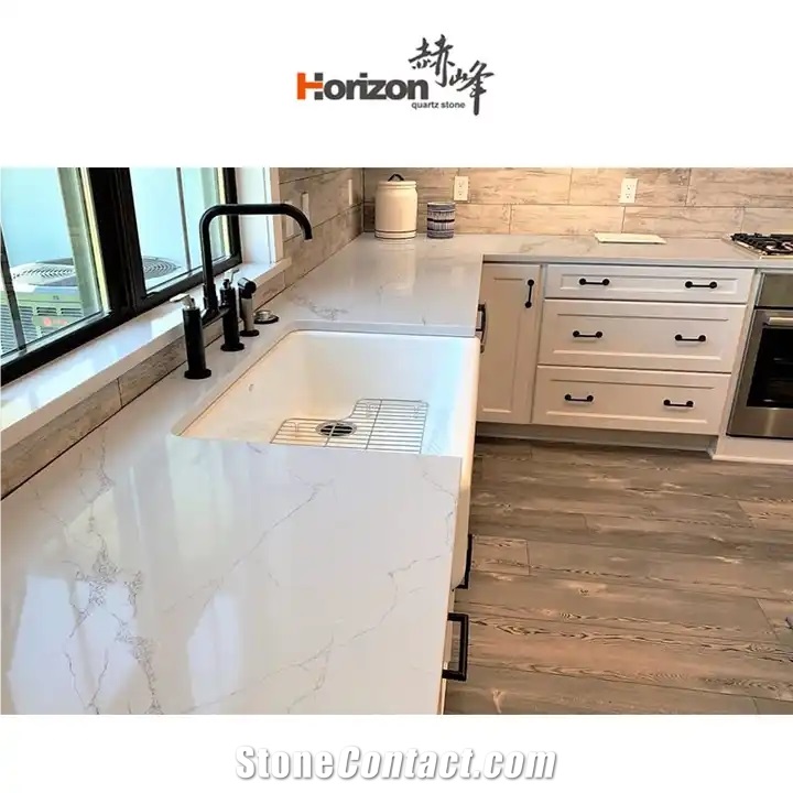 Quartz Carrara With Gold Veins  Artificial Carrara