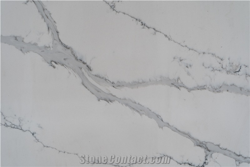 White Quartz Stone Calacatta For Kitchen Quartz Slabs