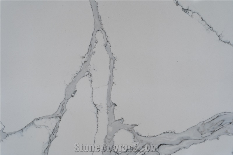 White Quartz Stone Calacatta For Kitchen Quartz Slabs