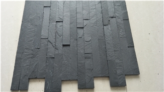 Black Slate Stone Wall Cladding Panel Veneer