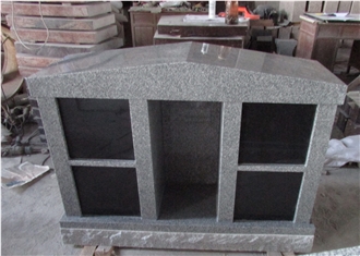Light Grey Granite  2 Niche Columbarium With Black Door