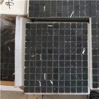 Nero Marquina Black Marble Square Wall Mosaic Tiles