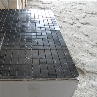 Nero Marquina Black Marble Square Wall Mosaic Tiles