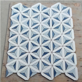 Sky Blue Azul Celeste Marble Mosaic Tiles