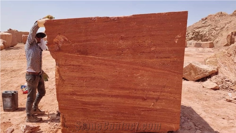 Red Travertine Blocks