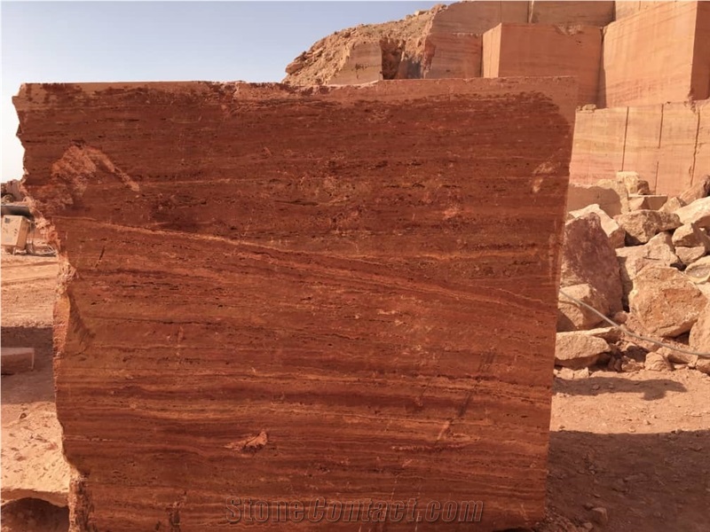 Red Travertine Blocks