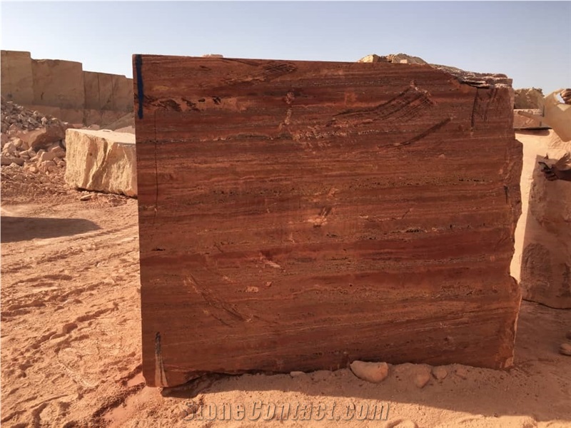 Red Travertine Blocks