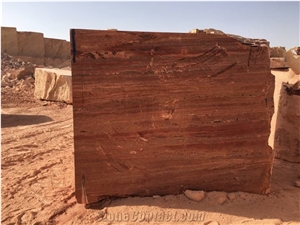 Red Travertine Blocks
