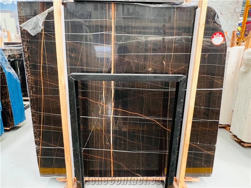 Aziza Black Sahara Marble Slab Tiles