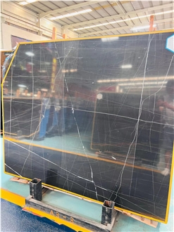 Aziza Black Sahara Marble Slab Tiles