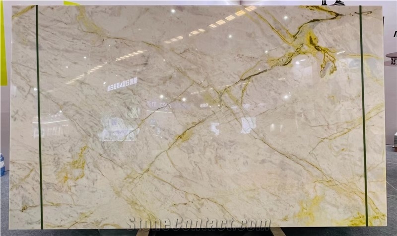 Luminous White Marble Slab Tiles