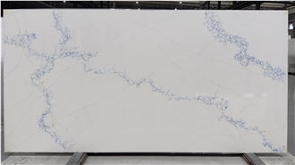 Calacatta White With Blue Vein Quartz Slabs