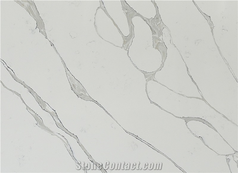 Classic Calacatta Quartz Slabs High Quality Engineered