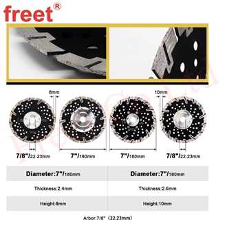 180Mm Diamond Dry Cutting Blade With Flange 22.23Mm