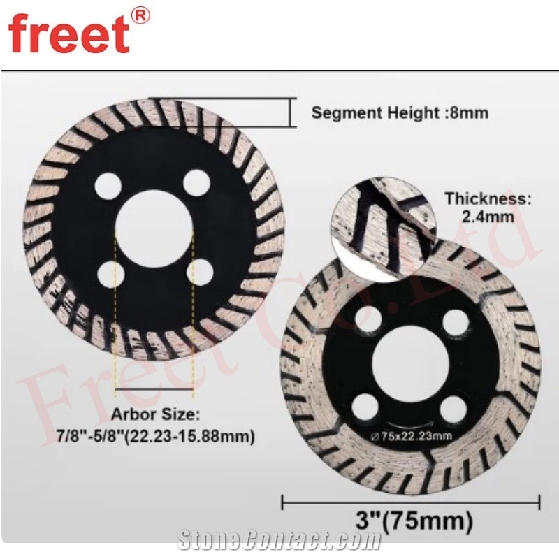 D75mm-150Mm Diamond Turbo Saw Blade For Porcelain Tile