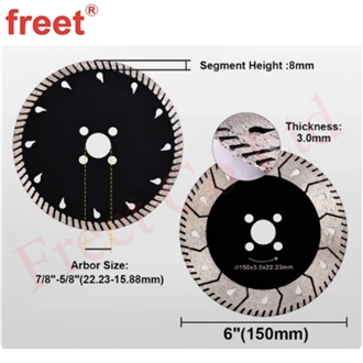 D75mm-150Mm Diamond Turbo Saw Blade For Porcelain Tile
