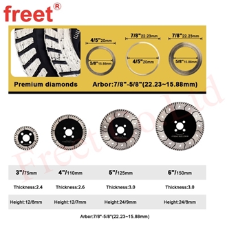 D75mm-150Mm Diamond Turbo Saw Blade For Porcelain Tile
