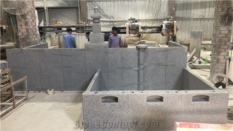 Vietnam Gray Granite Tombstone Europe Asia