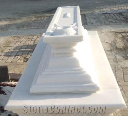 Vietnam White Marble Headstone Good Quality For The Lost Ones