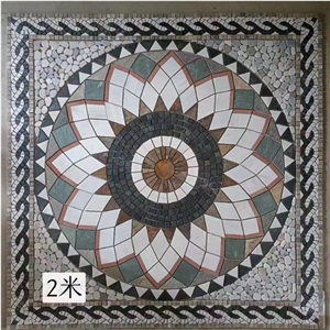 China Slate Mosaic Medallion For Courtyard Decoration