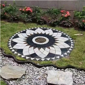 China Slate Mosaic Medallion For Courtyard Decoration