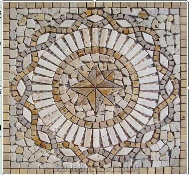 China Slate Mosaic Medallion For Courtyard Decoration