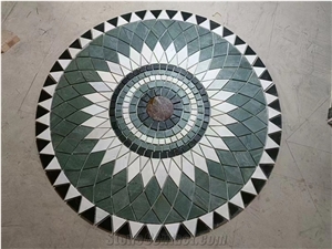 Flora Design China Green Slate Floor Mosaic Medallion
