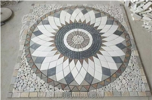 Flora Design China Green Slate Floor Mosaic Medallion