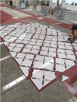 Flora Design Marble Waterjet Hallway Floor Medallion