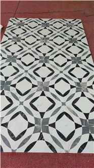 Flora Design Marble Waterjet Hallway Floor Medallion