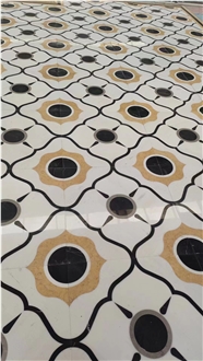 Flora Design Marble Waterjet Hallway Floor Medallion