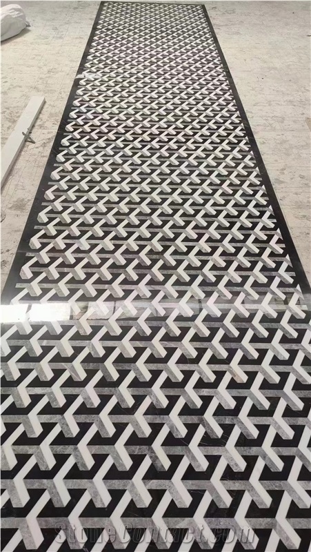 Flora Design Marble Waterjet Hallway Floor Medallion