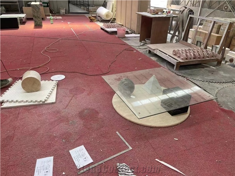 Marble Stands With Glass Top For Office Coffee Table
