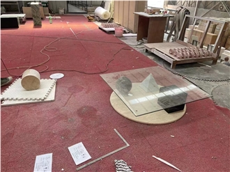Marble Stands With Glass Top For Office Coffee Table
