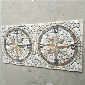 Oval Design China Rusty Slate Floor Mosaic Medallion