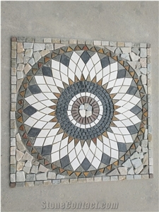 Oval Design China Rusty Slate Floor Mosaic Medallion