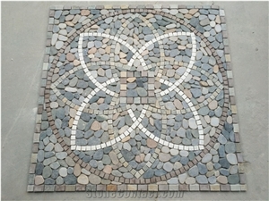 Oval Design China Rusty Slate Floor Mosaic Medallion