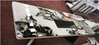 Quartzite Tiffany Top With Metal Base For Office Furniture