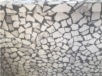 Large Aggregate White Terrazzo Mosaic Terrazzo  Slabs