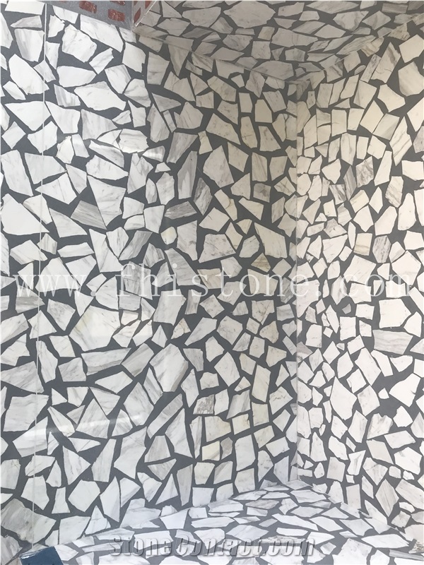 Large Aggregate White Terrazzo Mosaic Terrazzo  Slabs
