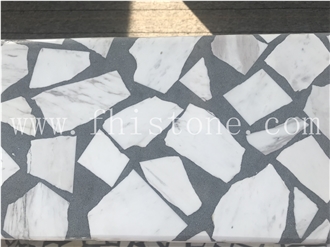 Large Aggregate White Terrazzo Mosaic Terrazzo  Slabs