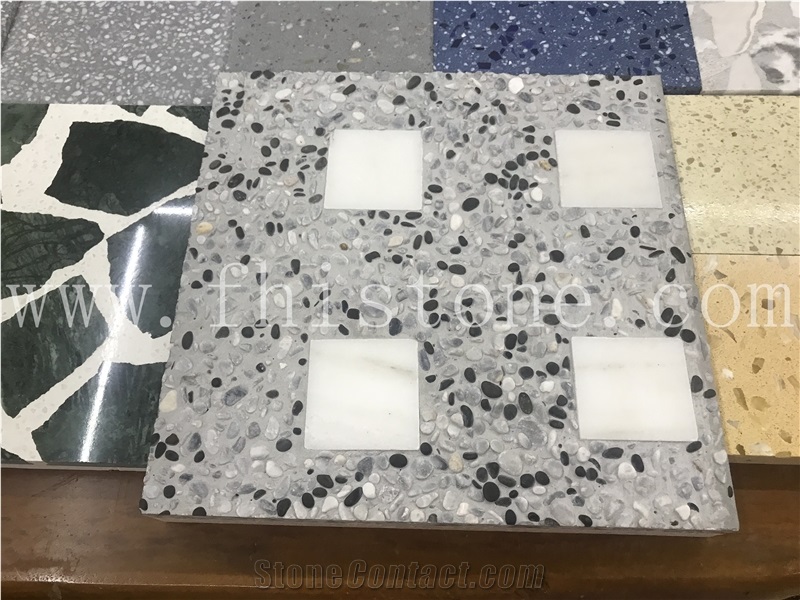 Patterned Washed Terrazzo Surface Mosaic Terrazzo Pattern