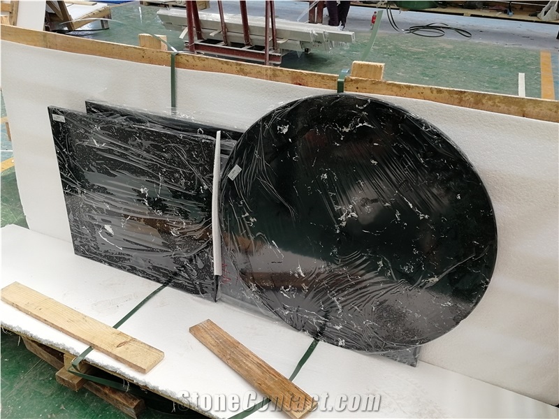 Artificial Marble Black Rose Interior Decoration Tile Slab