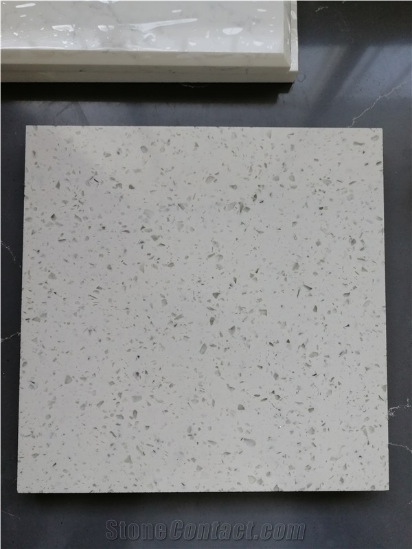 Artificial Marble Silver White Diamond Stone Slab